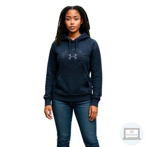 NEW Under Armour Womens Rival Fleece Metallic Hoodie Black 1356323-001 Size M